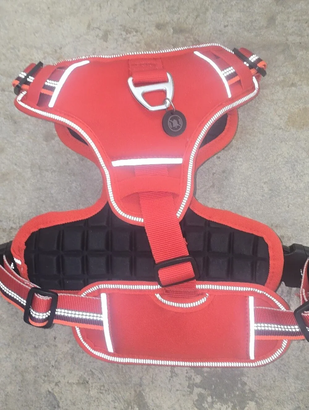 Medium Reflective Red Dog Harness with Front Clip Memory Foam Padding